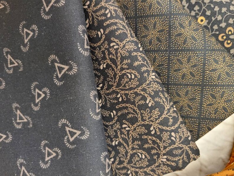 Cheddar and Coal Fat Quarters Fabric Bundle of 17 Assorted Etsy