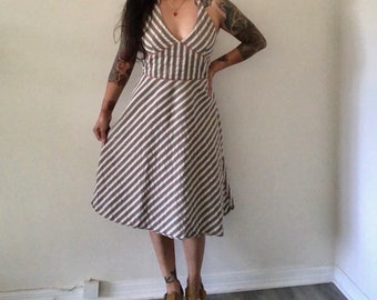 womens blue seersucker dress