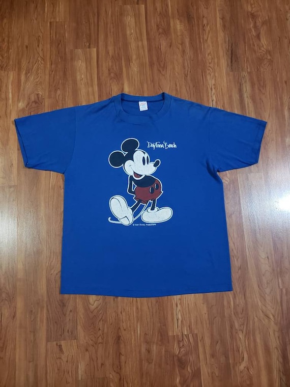 Vintage 1990's Mickey Mouse Daytona Beach blue si… - image 1