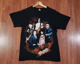 2009 Aerosmith World Tour Steven Tyler rock band shirt adult size Small best gift collectable by Anvil double sided heavy screen print