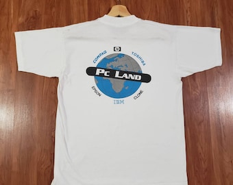 Vintage PC Land compaq Hp IBM Toshiba computer shirt single stitch late 1990s or Y2K Adult size Large best gift silicon valley vibes