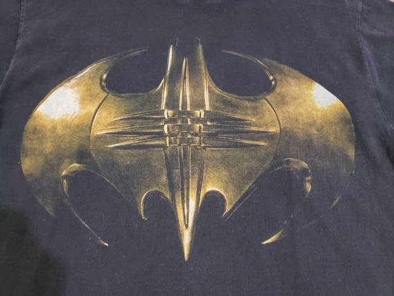 Vintage 1995 Batman Forever black bat logo shirt … - image 3