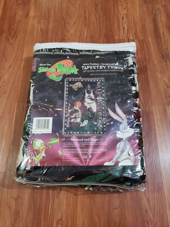 Vintage 1996 Space Jam Movie Michael Jordan Bugs Bunny Tapestry