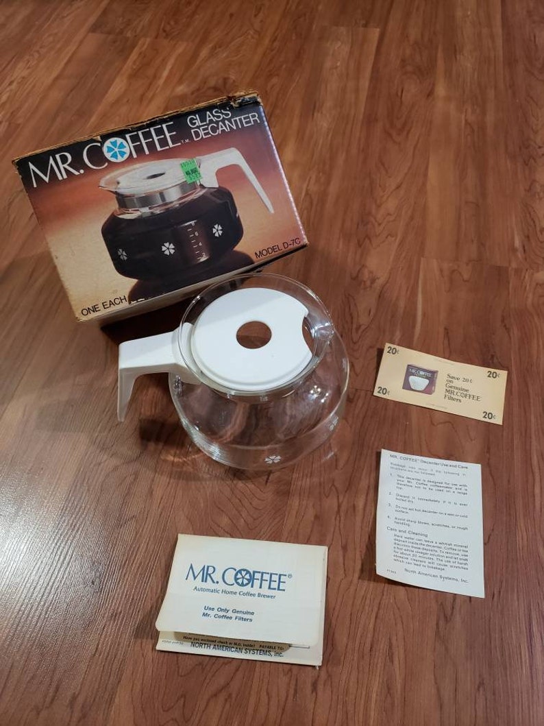 Vintage 1975 Mr. Coffee Model D-7C Glass Decanter Made in USA - Etsy