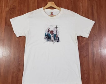 chemise souvenir vintage des années 1990 du pape Jean-Paul II des États-Unis La paix soit avec votre chemise de tournée. Medium adulte avec prière sur la poitrine.