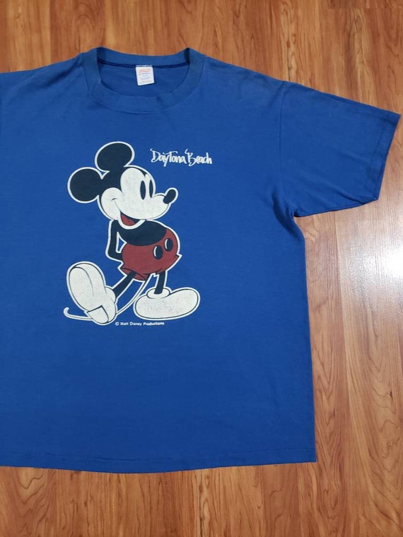 Vintage 1990's Mickey Mouse Daytona Beach blue si… - image 3