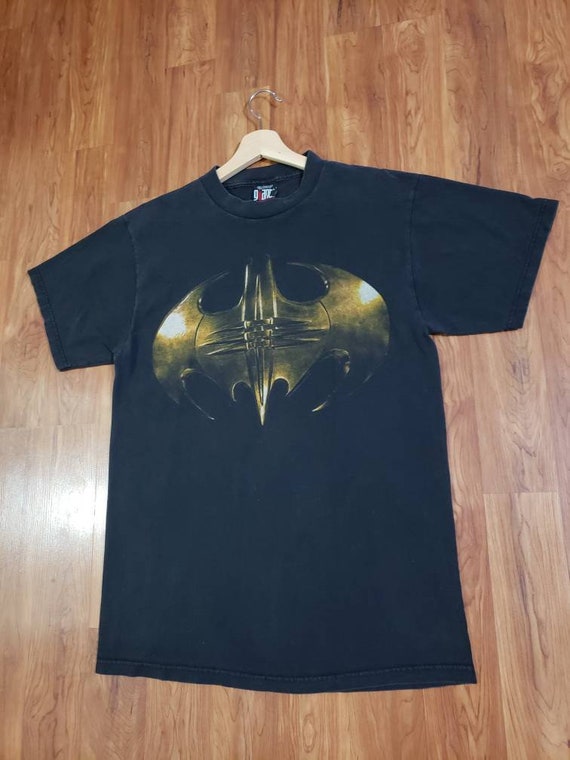 Vintage 1995 Batman Forever black bat logo shirt … - image 5