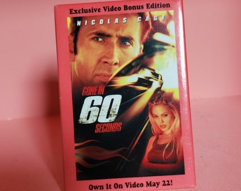 Vintage Gone in 60 seconds movie promo pin y2k 2000 made in USA Nicolas Cage Angelina Jolie best gift hat decor collectable office decor