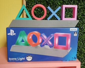 New Playstation Icons Light 3 Modes Music Reactive Collectible Lamp Paladone comes with 3 AAA batteries best gamer holiday gift office decor