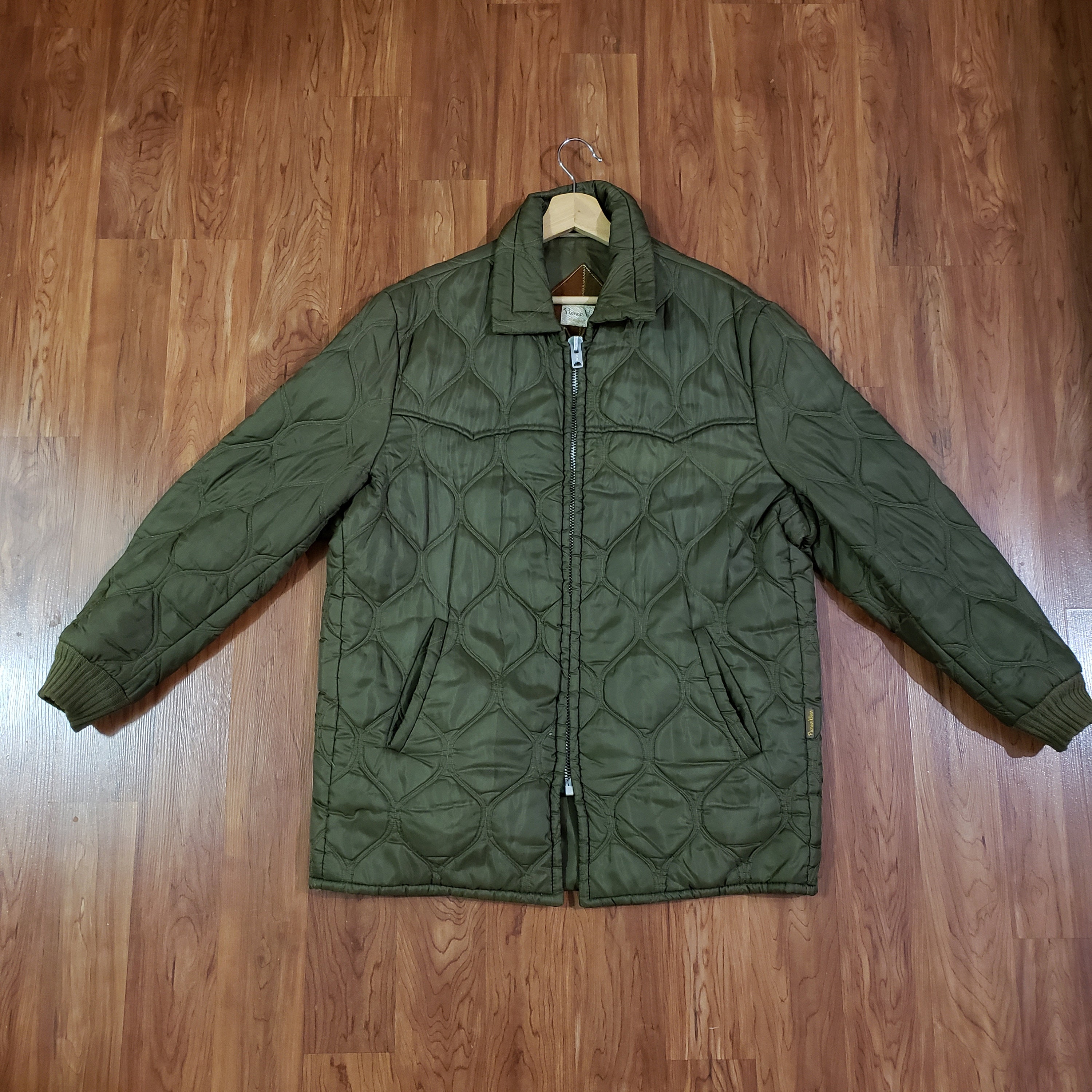 Vintage Green/green Liner Quilted Jacket Oversized Jackets Various Sizes  Xsmall, Small, Medium, Large, XL, XXL 