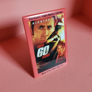 Vintage Gone in 60 seconds movie promo pin y2k 2000 made in USA Nicolas Cage Angelina Jolie best gift hat decor collectable office decor image 2