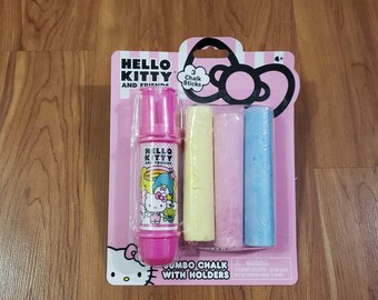 New Hello Kitty by Sanrio jumbo chalk 3pcs pink yellow blue with holder 4" Legnth keroppi my melody Tuxedosam party gift decor