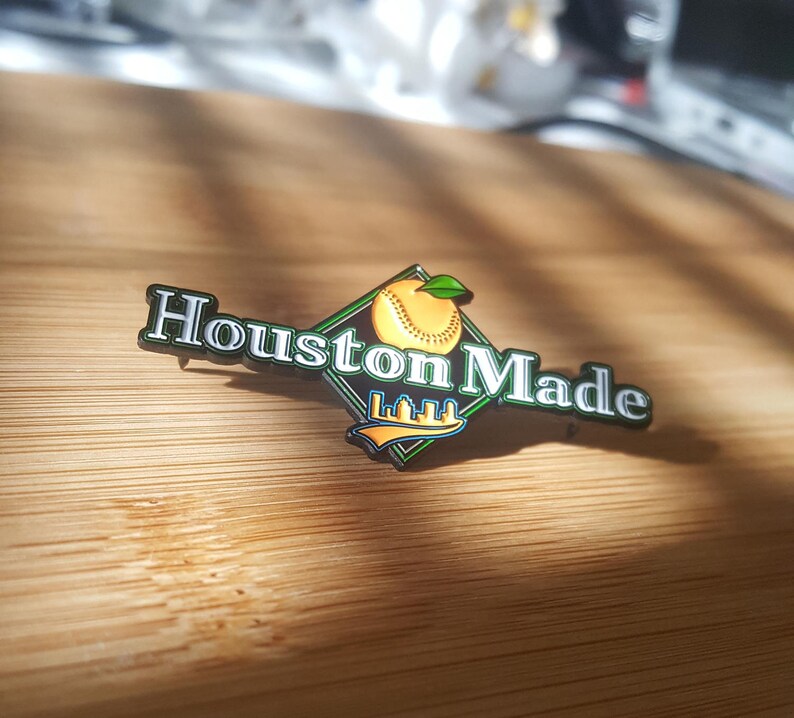 Houston Made Pin Houston Astros-honkbalteam gebaseerd op het stadion in het midden van Texas MLB afbeelding 3