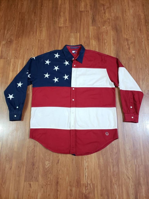 Vintage 90s TOMMY HILFIGER American Flag Embroidered Stars - Etsy