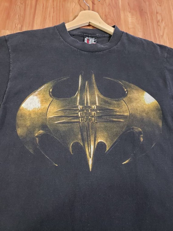Vintage 1995 Batman Forever black bat logo shirt … - image 9