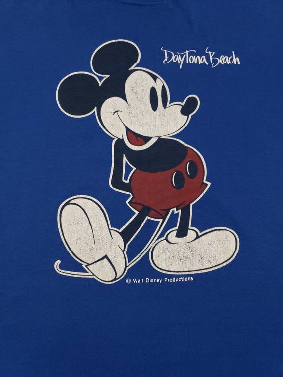 Vintage 1990's Mickey Mouse Daytona Beach blue si… - image 4