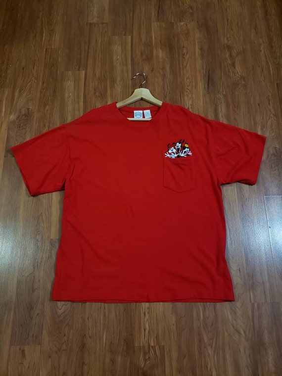 Vintage Animaniacs red embroidered 1990's tshirt … - image 2