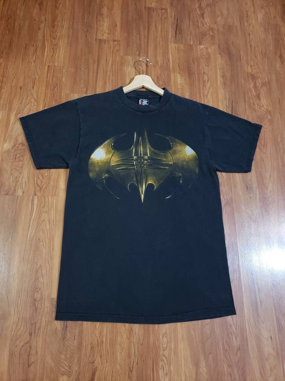 Vintage 1995 Batman Forever black bat logo shirt … - image 1