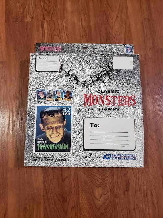 Vintage 1997 classic Monsters stamps Frankenstein 