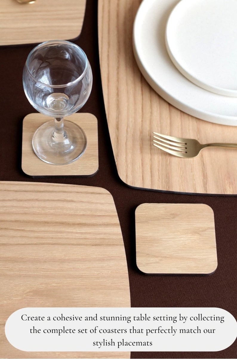 set of 8 wood placemats personalized, table mat, Farmhouse charger plates, Wooden placemats table setting image 7