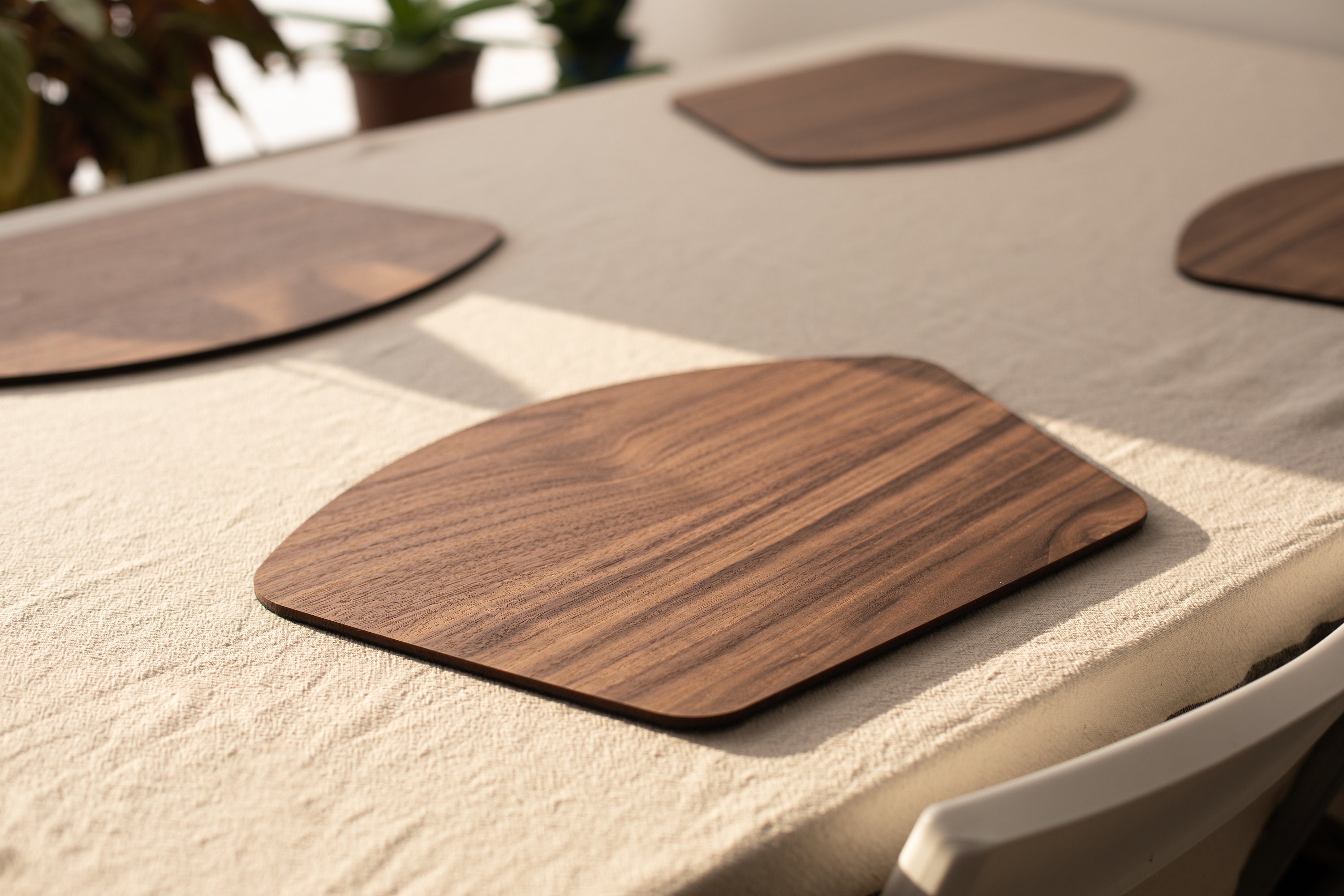 Wood table mats for round table set of 4 6 centerpiece personalized wooden placemats etsy