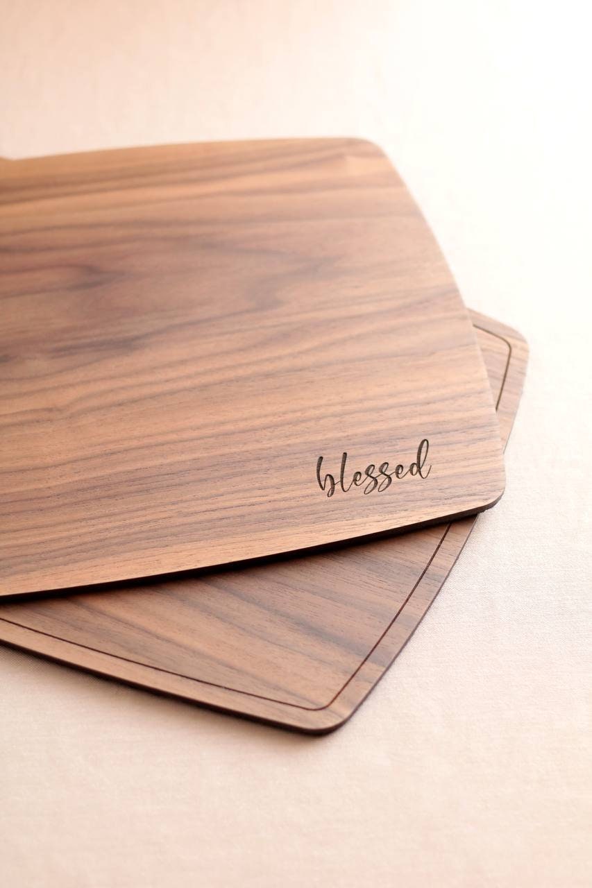 Set of Table Setting Placemats Personalized, New Apartment Gift Wooden