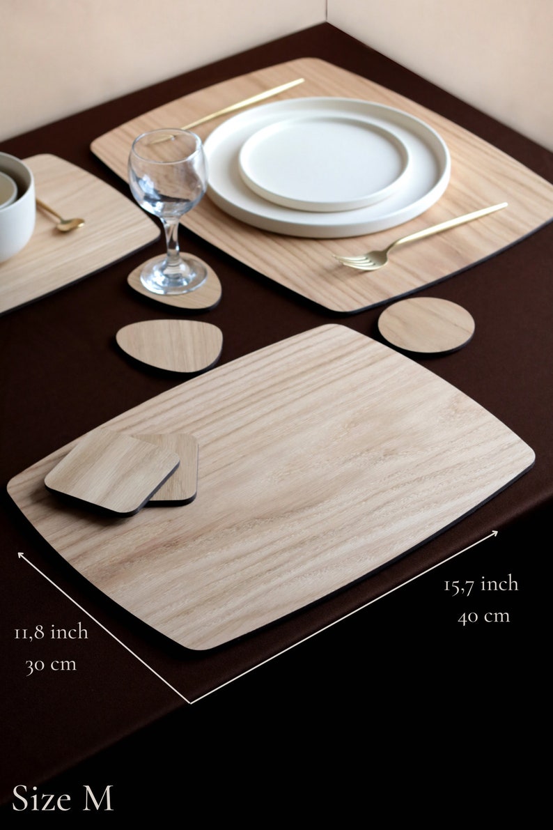 Set of 8 Wood Placemats Personalized Table Mat Farmhouse Etsy