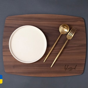 Wood placemat personalized, table mat, Farmhouse charger plates, Wood grain plate charger