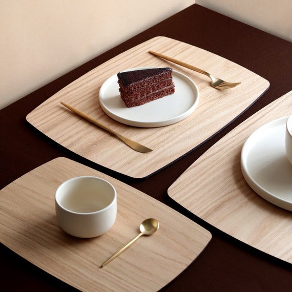 8er Set Holz Tischsets personalisiert, Tischset, Bauernhaus Platzteller, Holz Tischsets Tischdekoration