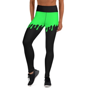 Groene Slime Drip Yoga Broek