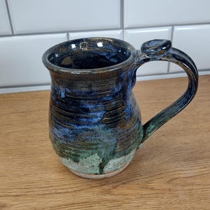 Hand-Thrown Pottery Mug: 12oz Beverage Cup, Various Patterns
