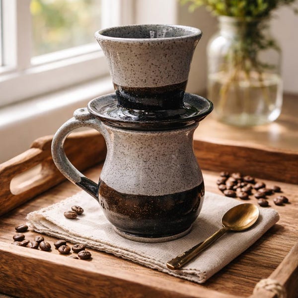Pour Over Coffee Slow Dripper Manual Brew with 12 oz Mug Set