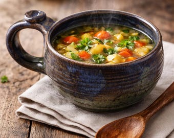 Handmade Ceramic Stoneware Soup Bowl Mug