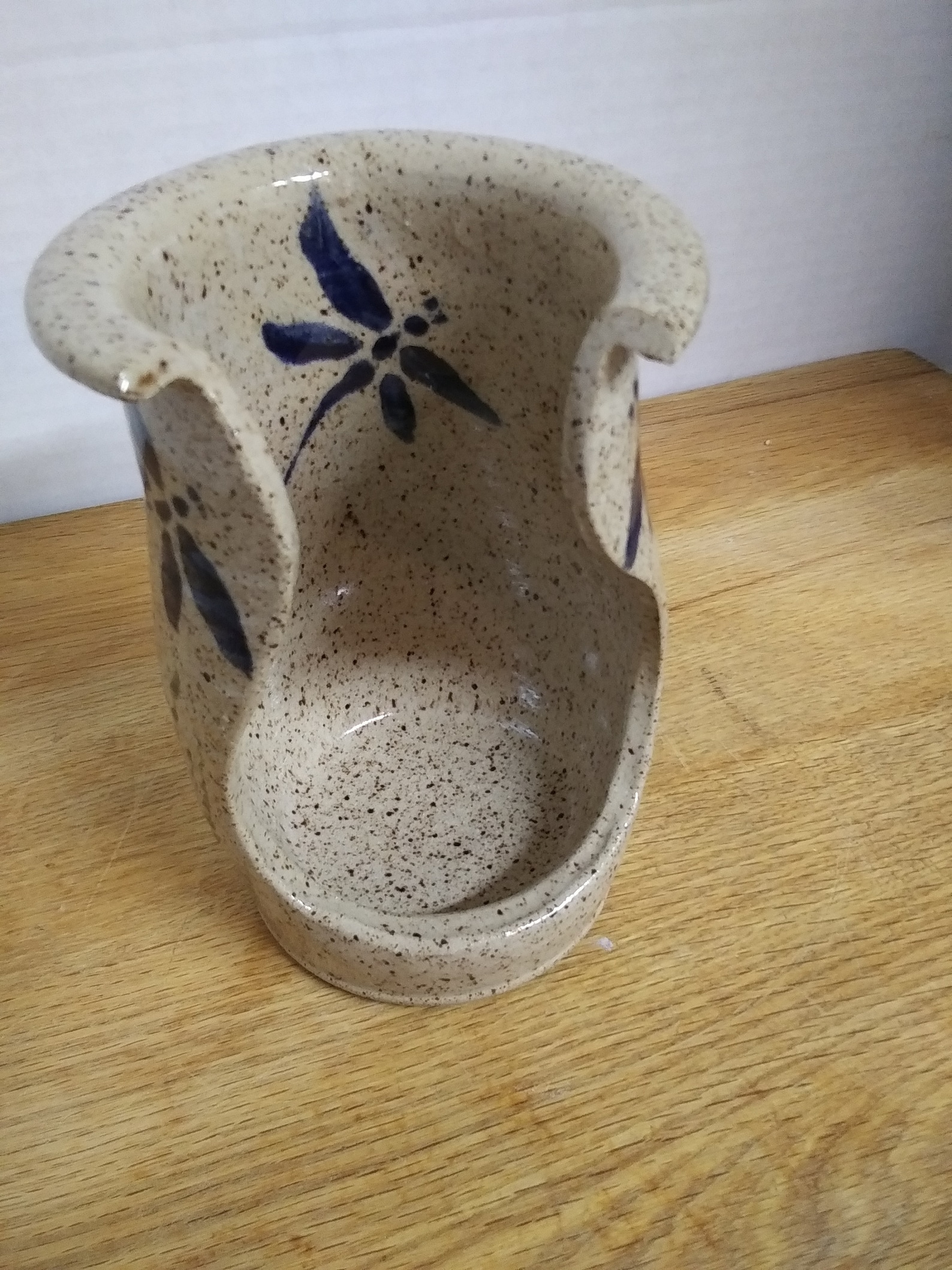 Handmade Upright Spoon Rest: Ceramic Kitchen Utensil Holder - Dragonfly