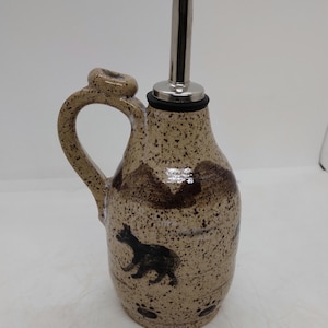 Pottery Olive Oil Dispenser/Cruet Bear mountain