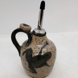 Pottery Olive Oil Dispenser/Cruet Frog