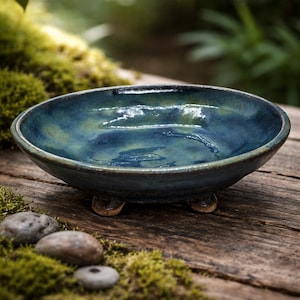 Hand Thrown Stoneware Footed Dish