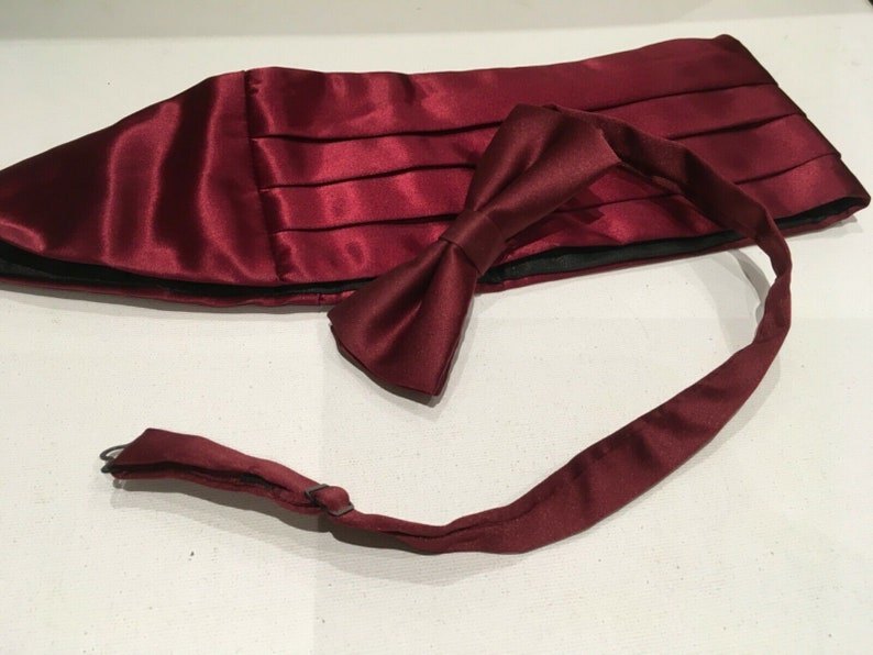 Vintage Mens Cummerbund Burgundy satin adjustable 2748 Etsy