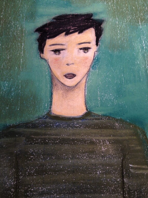 Dessin Original Pastel Framed Portrait 100 Handmade Art Creation France