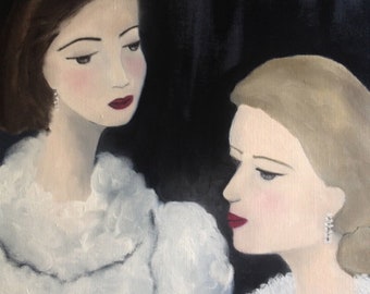 ORIGINAL PAINTING, Oil on canvas, portait, handmade, 100% made in France, Le Bal