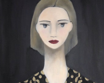 ORIGINAL PAINTING, Oil on canvas, Portrait, handmade, 100% Made in France, Sonia