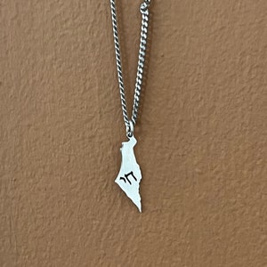Israel Chai map pendant silver 925
