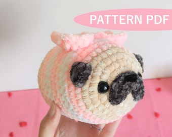 THE ORIGINAL! Valentine's Day Pug Bee Plush Crochet PATTERN! Amigurumi Pug Plushie Toy
