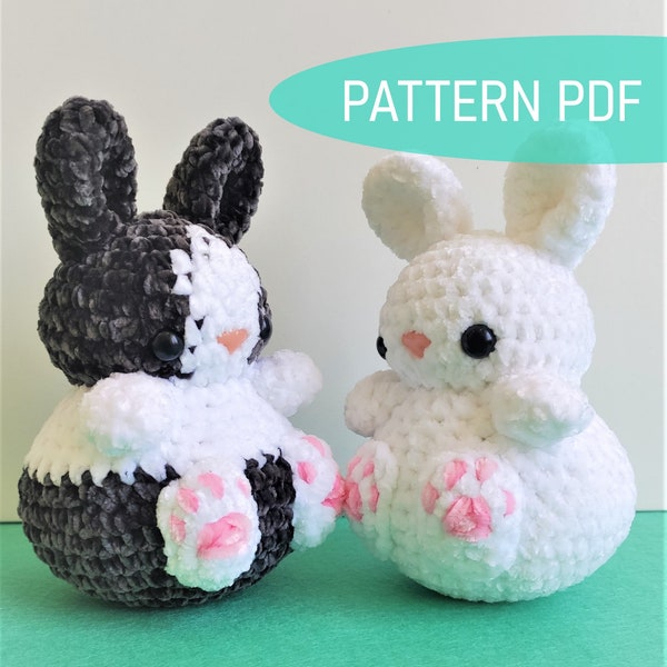 Sitting Bunny Plush Crochet PATTERN! Amigurumi Rabbit Plushie Toy