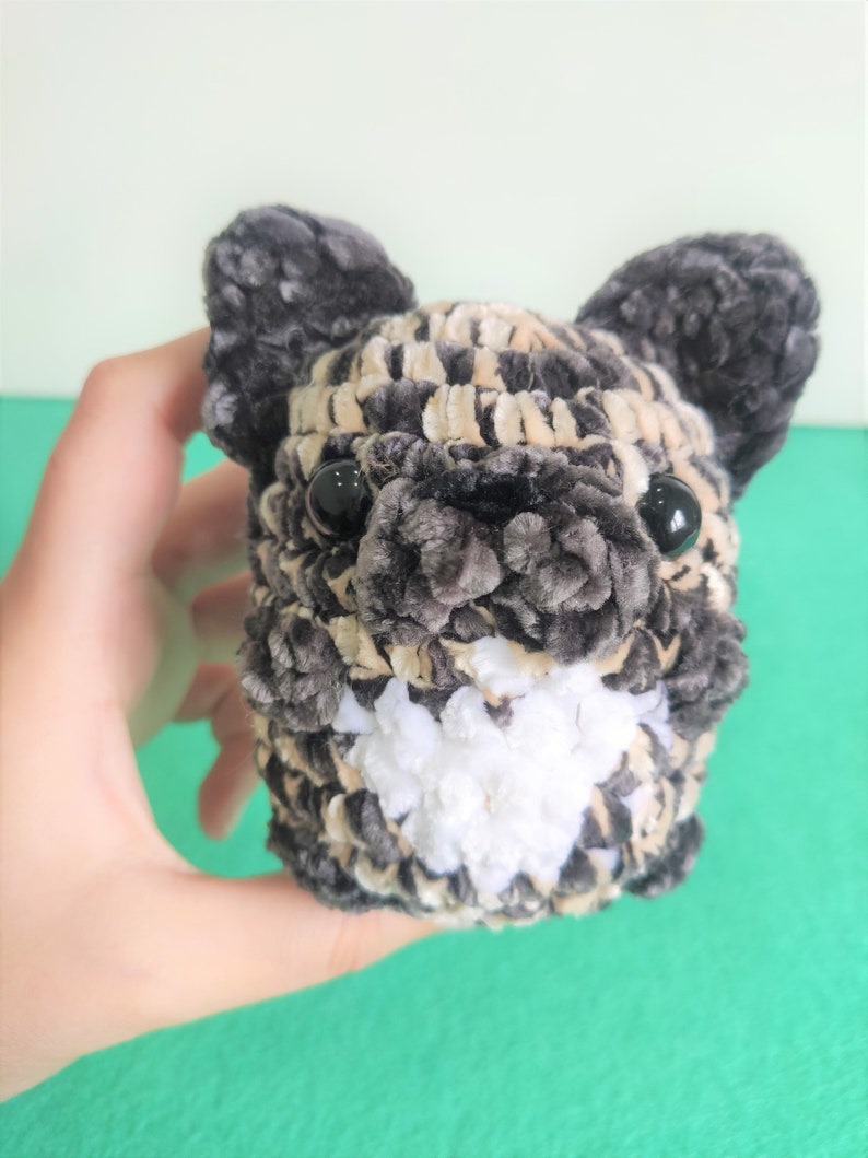 Frenchie Bulldog Buddies Plush Keychain Crochet PATTERN Amigurumi Pug Plushie Toy image 2
