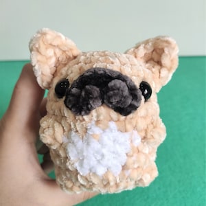 Frenchie Bulldog Buddies Plush Keychain Crochet PATTERN Peluche Amigurumi Carlin image 4