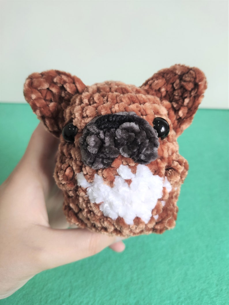 Frenchie Bulldog Buddies Plush Keychain Crochet PATTERN Peluche Amigurumi Carlin image 6