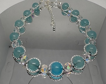 Pulsera de cuentas de plata y turquesa