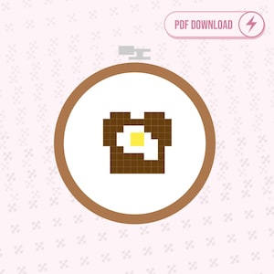 Egg on Toast Micro Cross stitch PDF Pattern
