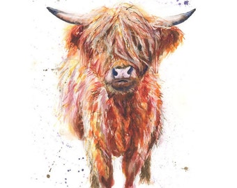 Highland Cow PRINT HAMISH watercolour